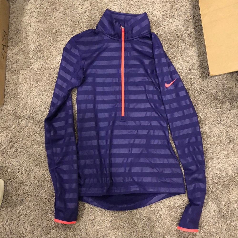 Purple Striped Nike Half Zip